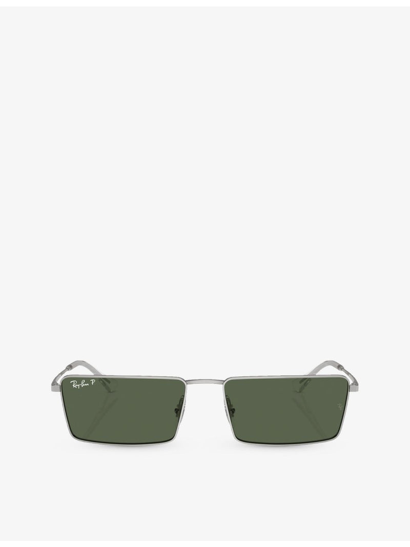 Ray-Ban RB3741 Emy rectangular metal sunglasses, imported from the UK