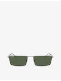 Ray-Ban RB3741 Emy rectangular metal sunglasses, imported from the UK