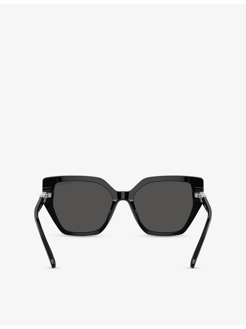 Swarovski SK6016 irregular-frame acetate sunglasses, imported from the UK