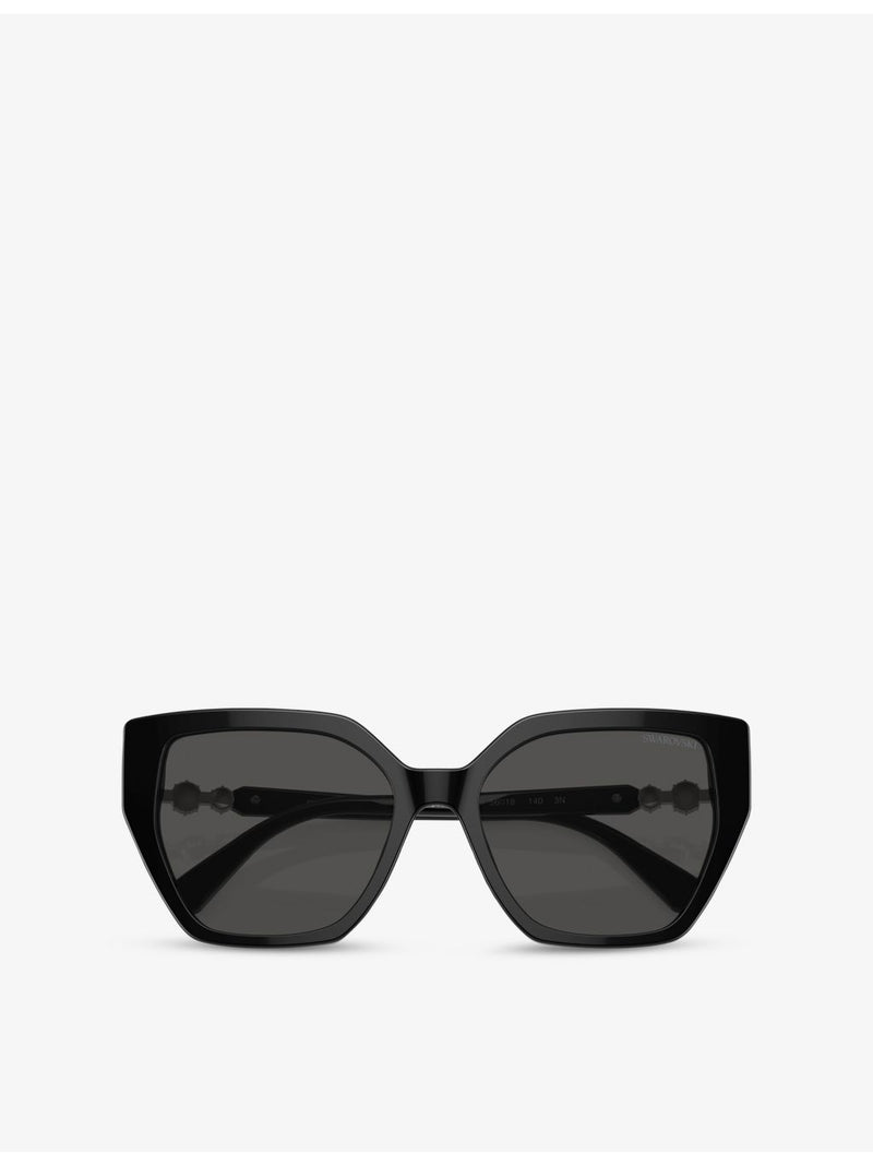 Swarovski SK6016 irregular-frame acetate sunglasses, imported from the UK