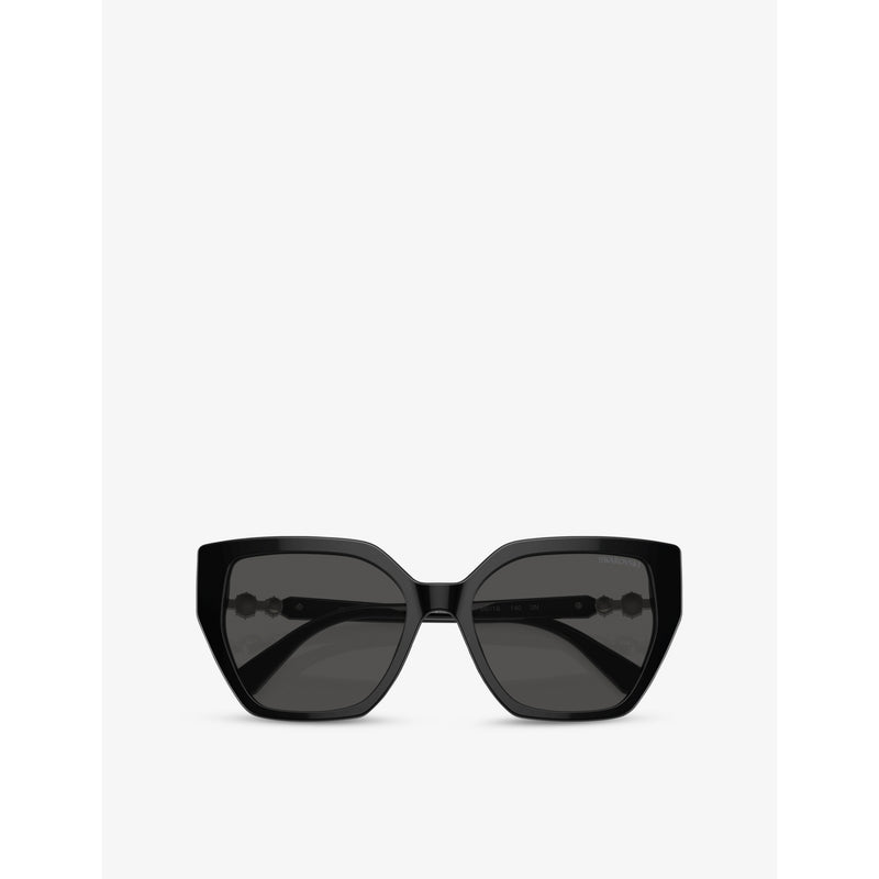 Swarovski SK6016 irregular-frame acetate sunglasses, imported from the UK