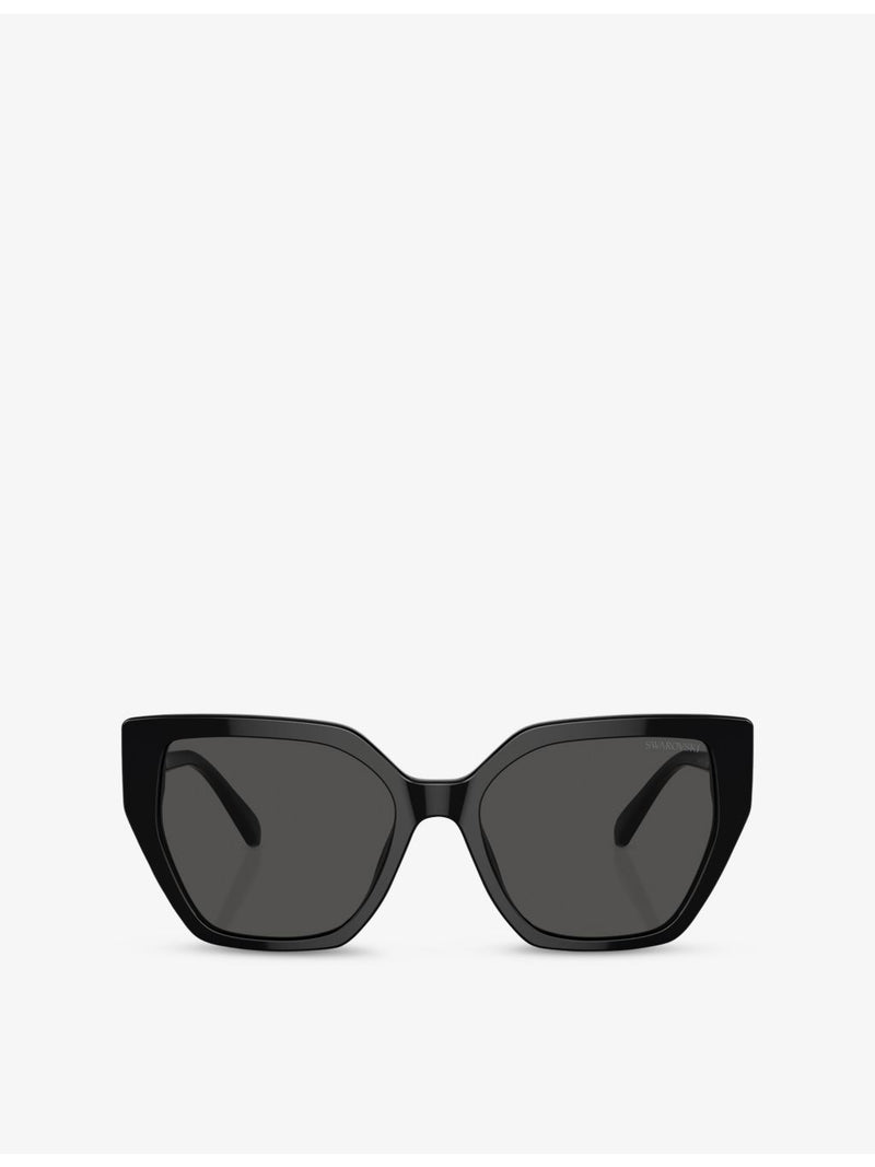 Swarovski SK6016 irregular-frame acetate sunglasses, imported from the UK