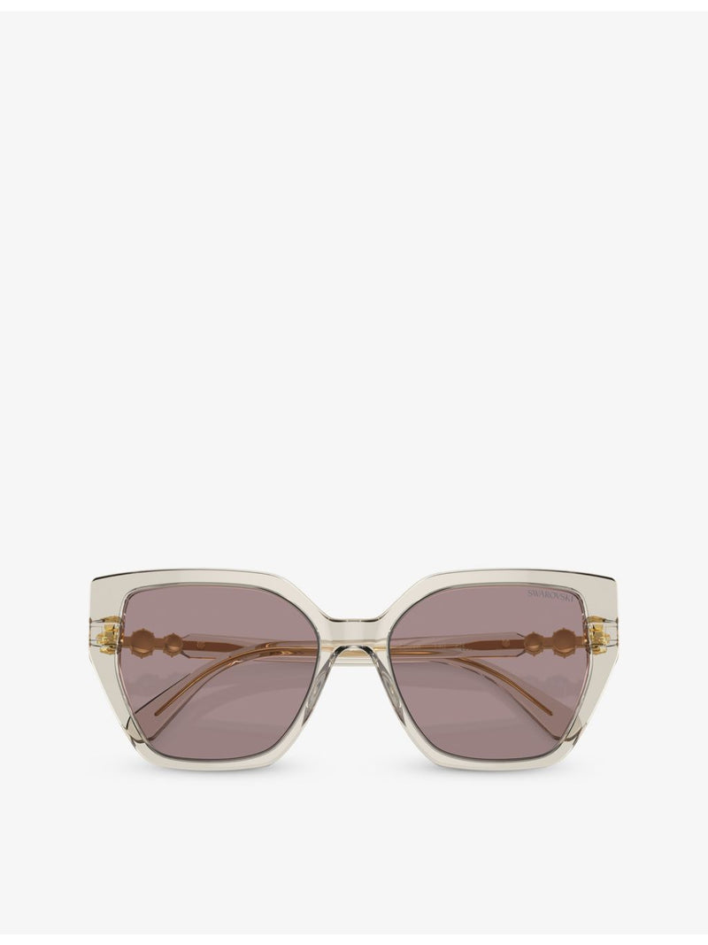 Swarovski SK6016 irregular-frame acetate sunglasses, imported from the UK