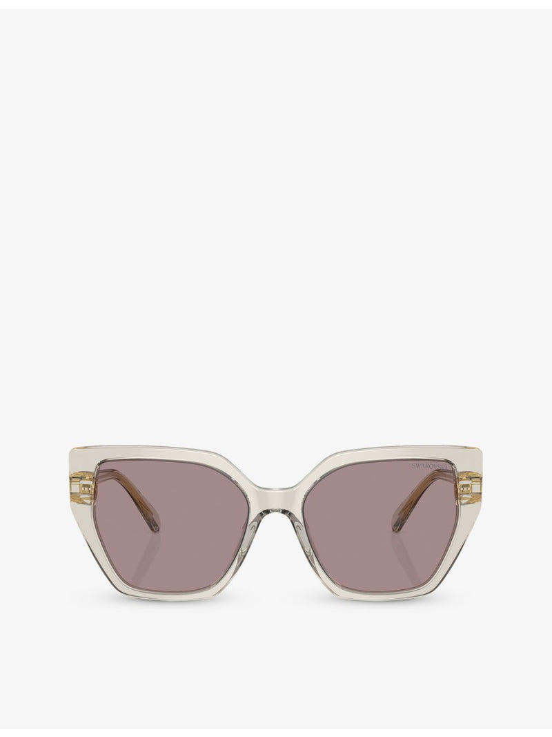 Swarovski SK6016 irregular-frame acetate sunglasses, imported from the UK