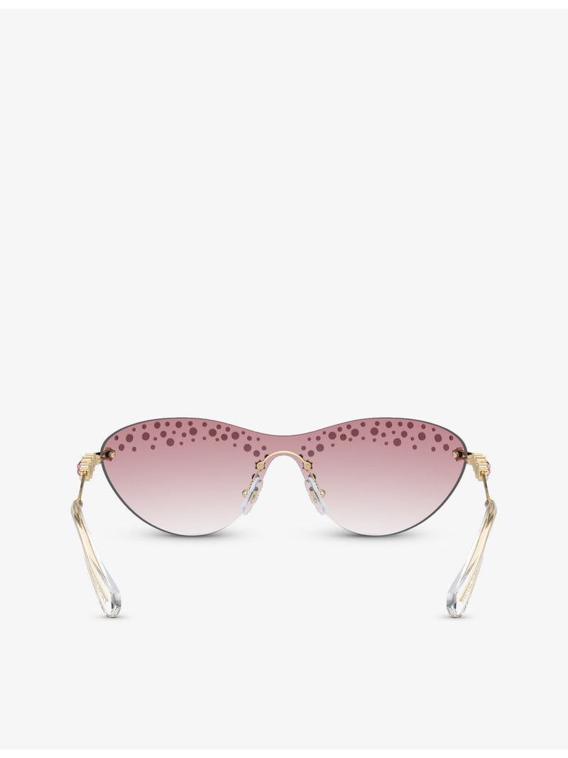 Swarovski cat-eye sunglasses with acetate frame and gold-tone hardware (British brand)