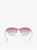 Swarovski cat-eye sunglasses with acetate frame and gold-tone hardware (British brand)