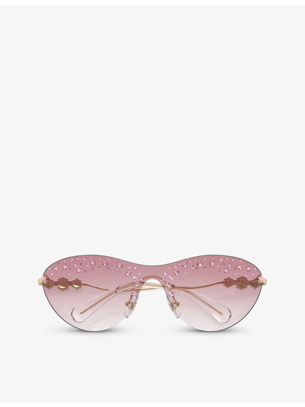 Swarovski cat-eye sunglasses with acetate frame and gold-tone hardware (British brand)