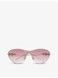 Swarovski cat-eye sunglasses with acetate frame and gold-tone hardware (British brand)