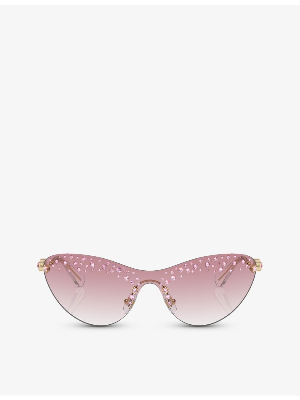 Swarovski cat-eye sunglasses with acetate frame and gold-tone hardware (British brand)