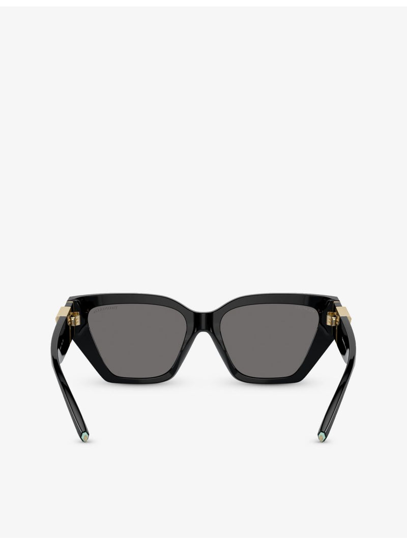 Tiffany TF4218 irregular frame sunglasses with gold hardware, UK version