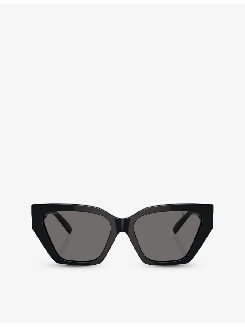 Tiffany TF4218 irregular frame sunglasses with gold hardware, UK version