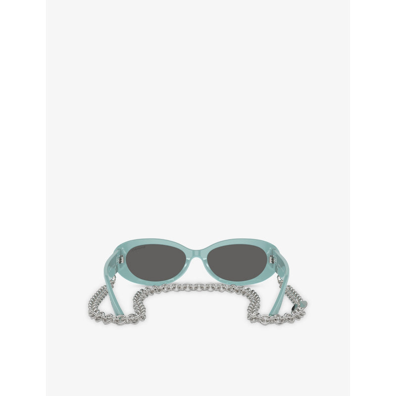 Tiffany & Co oval-frame acetate sunglasses (British brand)