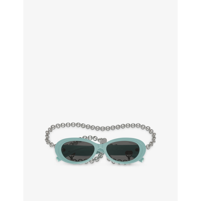 Tiffany & Co oval-frame acetate sunglasses (British brand)