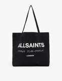AllSaints underground logo-print cotton tote bag, imported from the UK