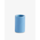 Cylindrical stoneware toothbrush holder - BLUE