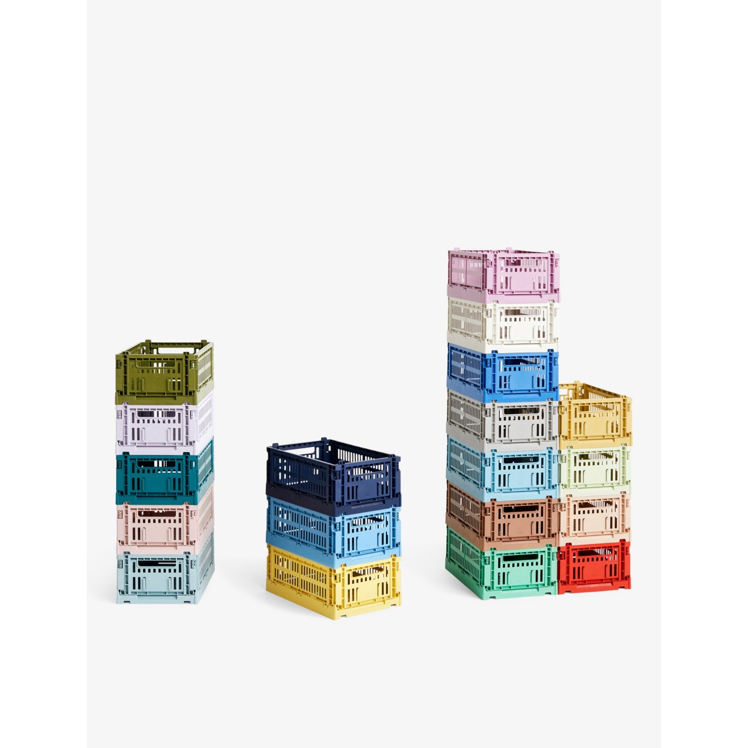 HAY stackable small crate in plastic, monochrome (British brand)