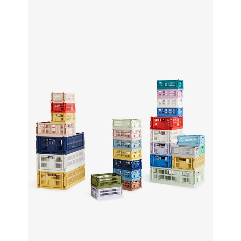 HAY stackable small crate in plastic, monochrome (British brand)