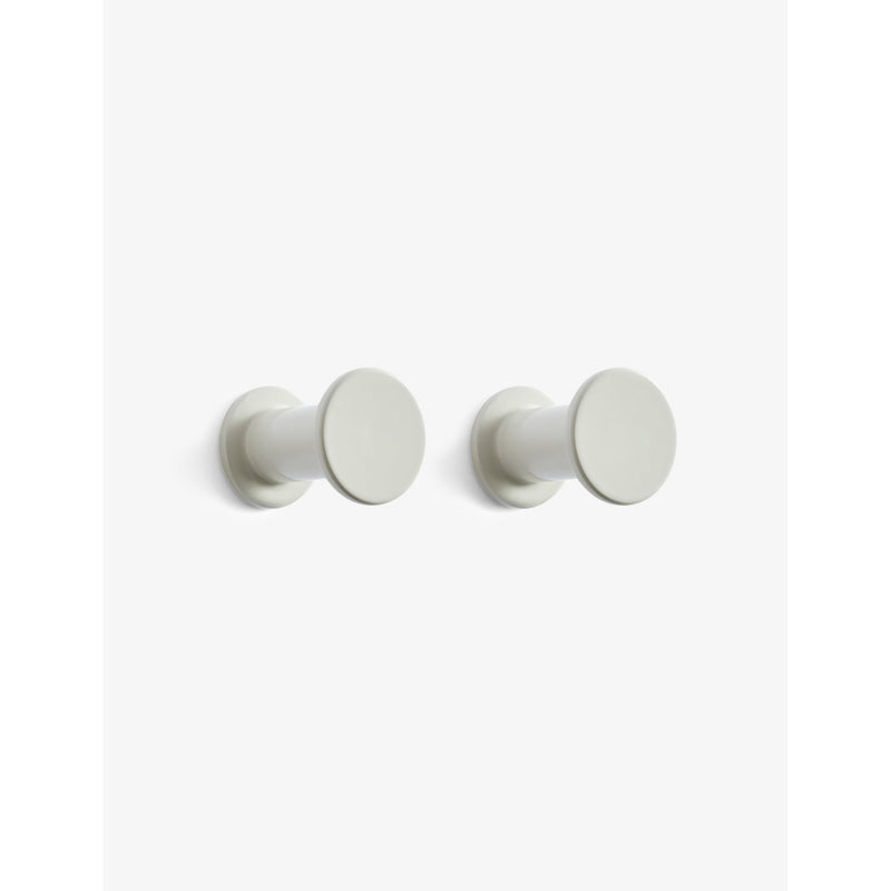 Bolt round powder coated-steel wall hooks pack of two - GREEN