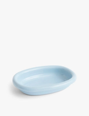 HAY Barro Small Striped Terracotta Oval Dish
