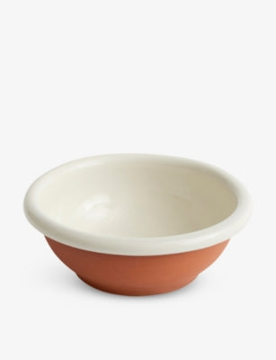 HAY Barro Large Striped Terracotta Salad Bowl 21cm