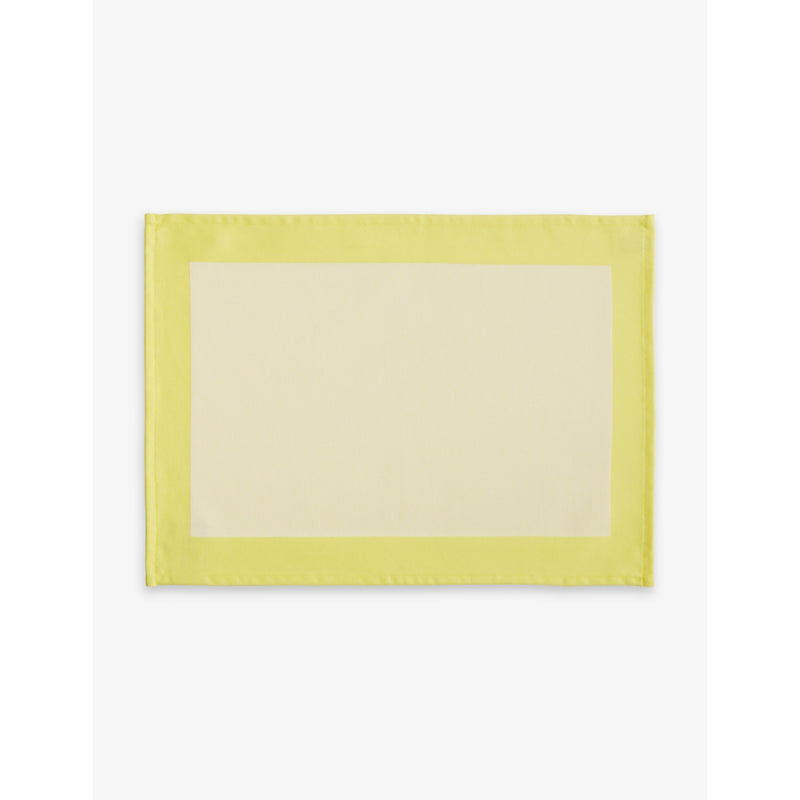 Ram Colour-Block Cotton Placemat 40cm x 40cm - BLUE