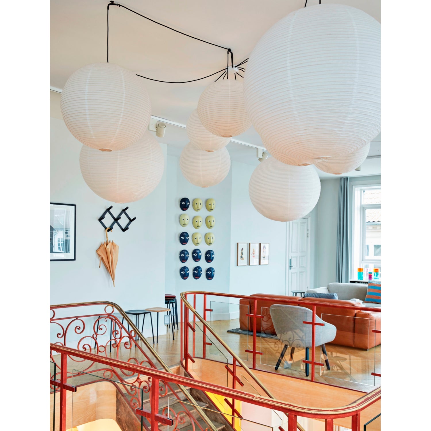 HAY paper lampshade 50cm with ribbed bamboo frame, imported from the UK