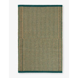 Tapis striped cotton and jute mat 60cm x 95cm - Black and Green