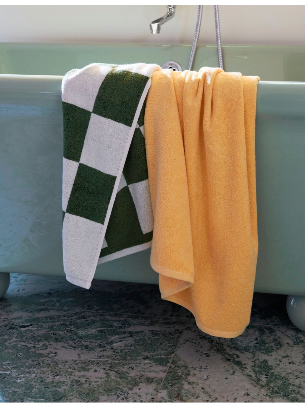 HAY check-pattern cotton bath mat 50cm x 90cm - British product