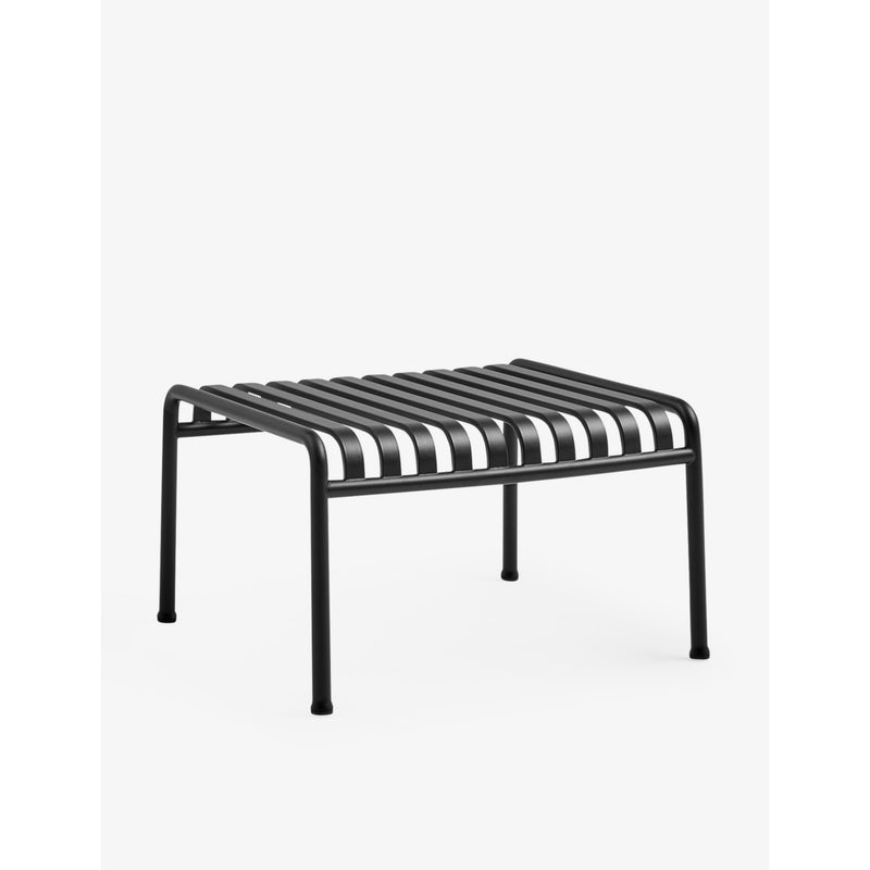 Palissade powder-coated steel ottoman - ANTHRACITE