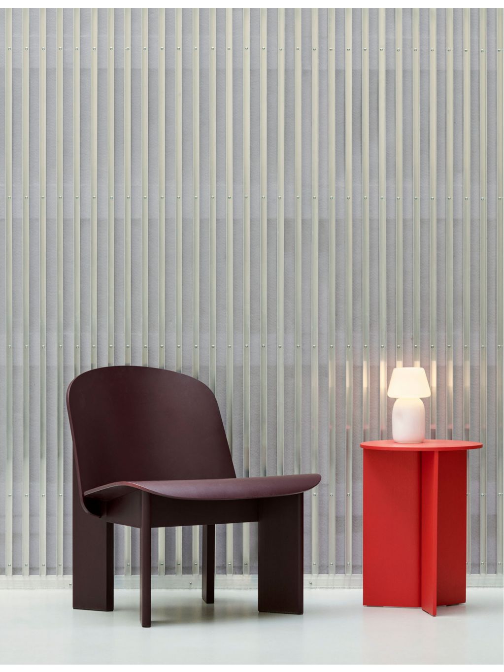 HAY slit round powder-coated steel side table 35cm, UK version