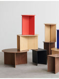 HAY slit round powder-coated steel side table 35cm, UK version