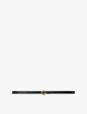 Maje adjustable logo-buckle leather belt 2.5cm, UK version