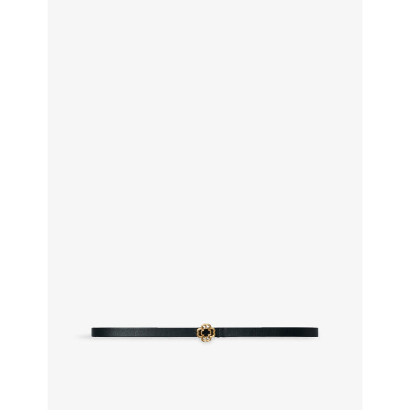 Logo-buckle leather belt - Noir / Gris - 8