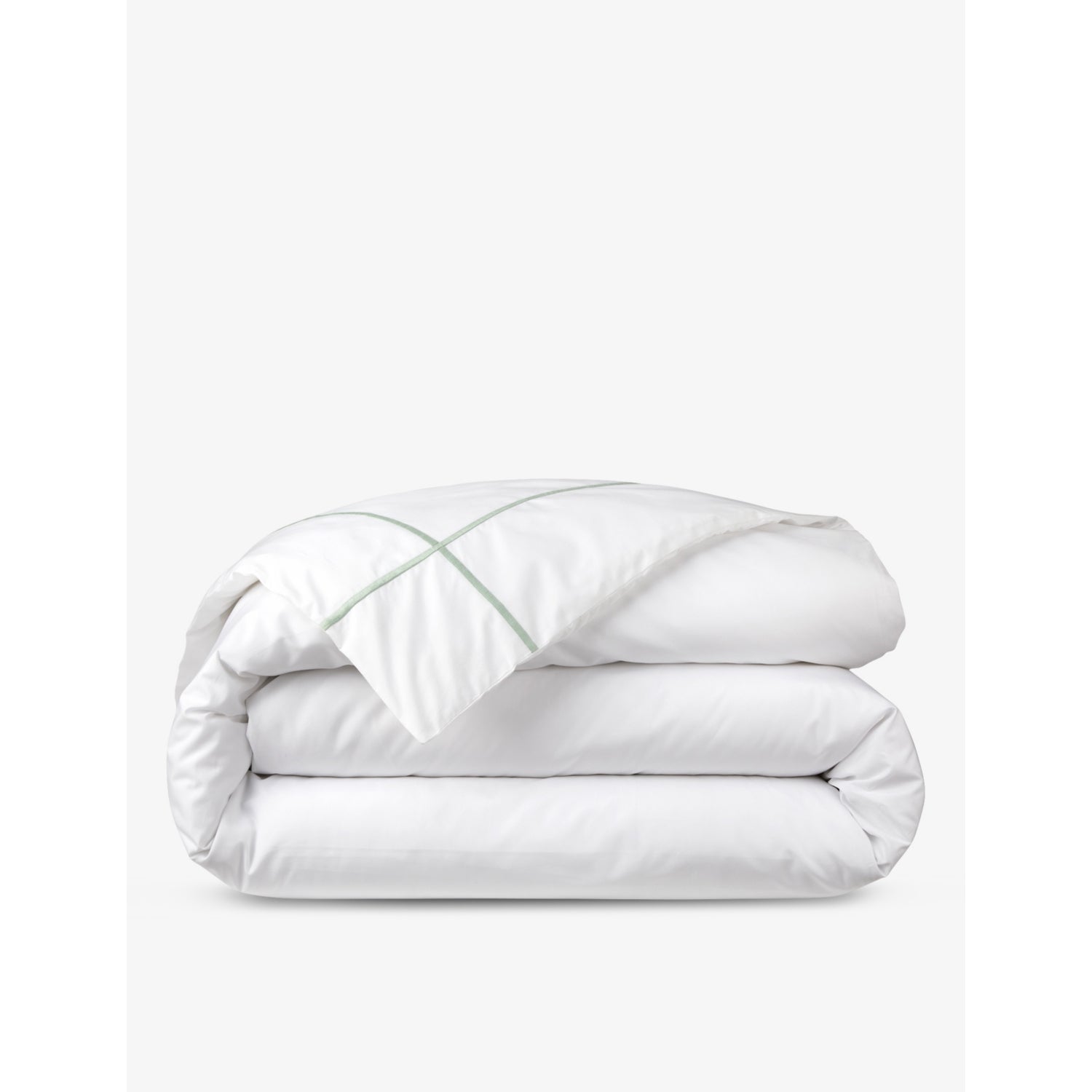 Athena Veronese stripe-embroidered cotton double duvet cover - Double