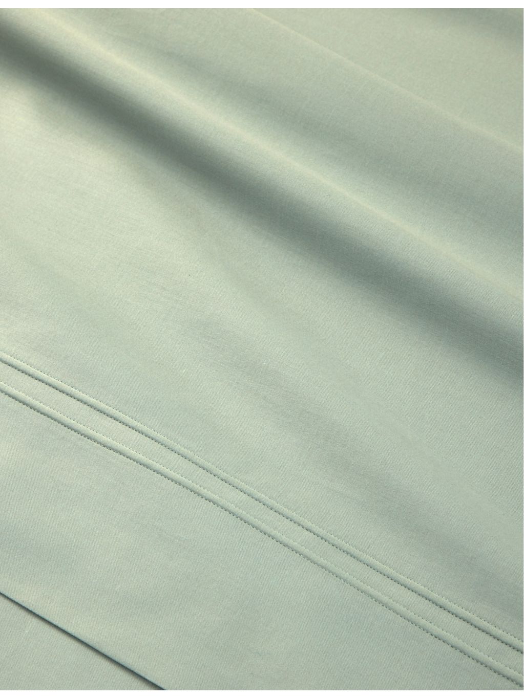 Yves Delorme bordered cotton double flat sheet, imported from the UK