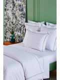 Yves Delorme embroidered-stripe flat sheet double, imported from the UK