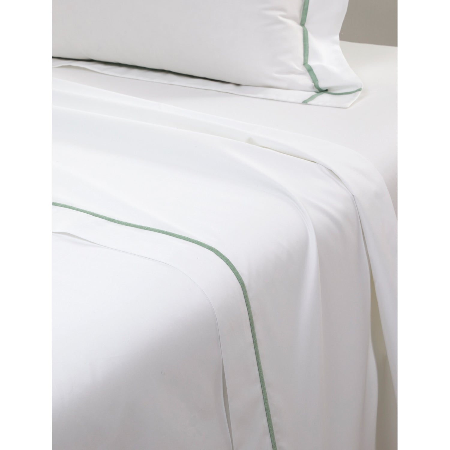 Athena Veronese embroidered-stripe cotton double flat sheet - Double