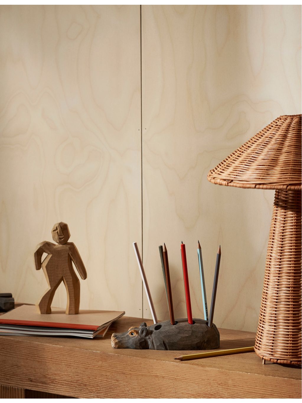 ferm LIVING Dou rattan table lamp 40cm, UK version