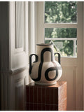 ferm LIVING Trace hand-painted stoneware vase 37.5cm, UK version