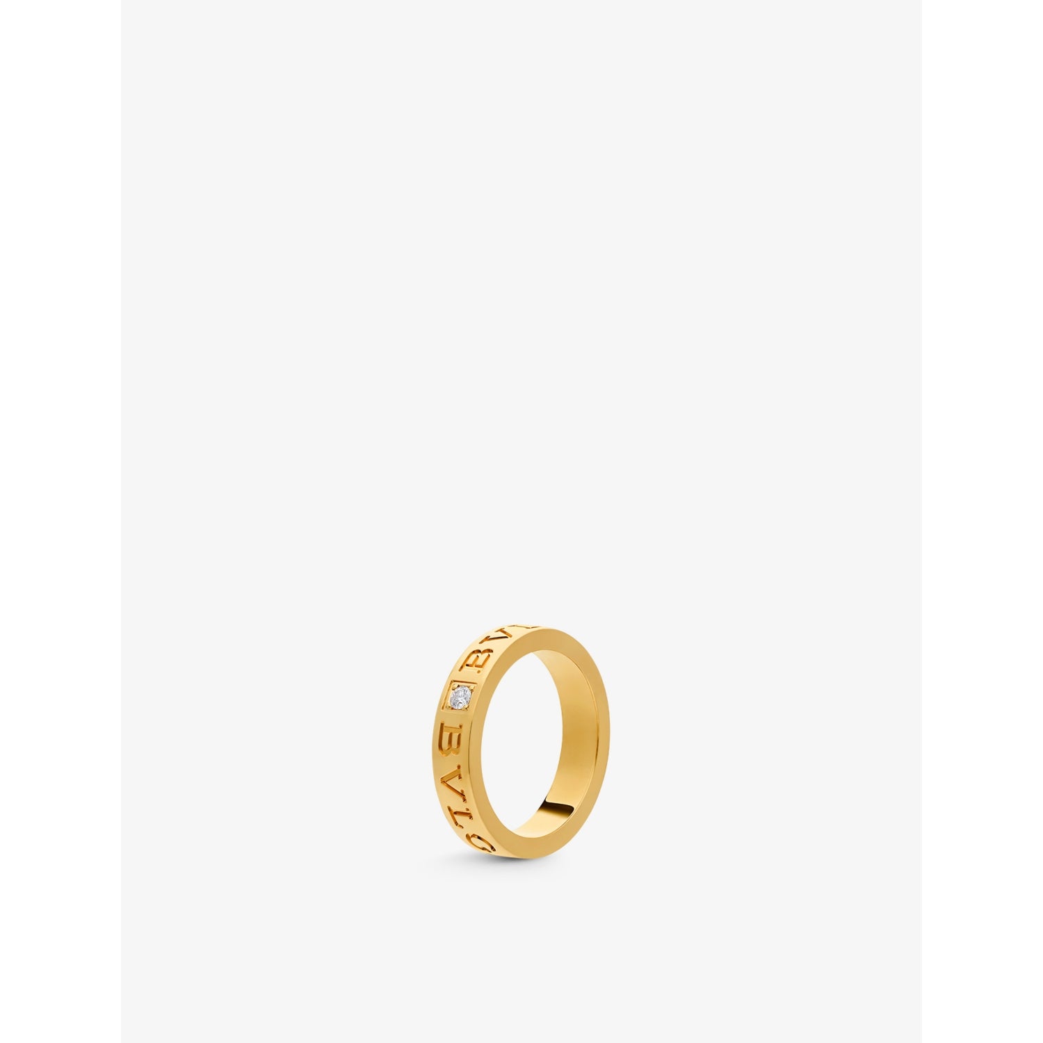 B.zero1 18ct yellow-gold and 0.04ct brilliant-cut diamond ring - 54mm