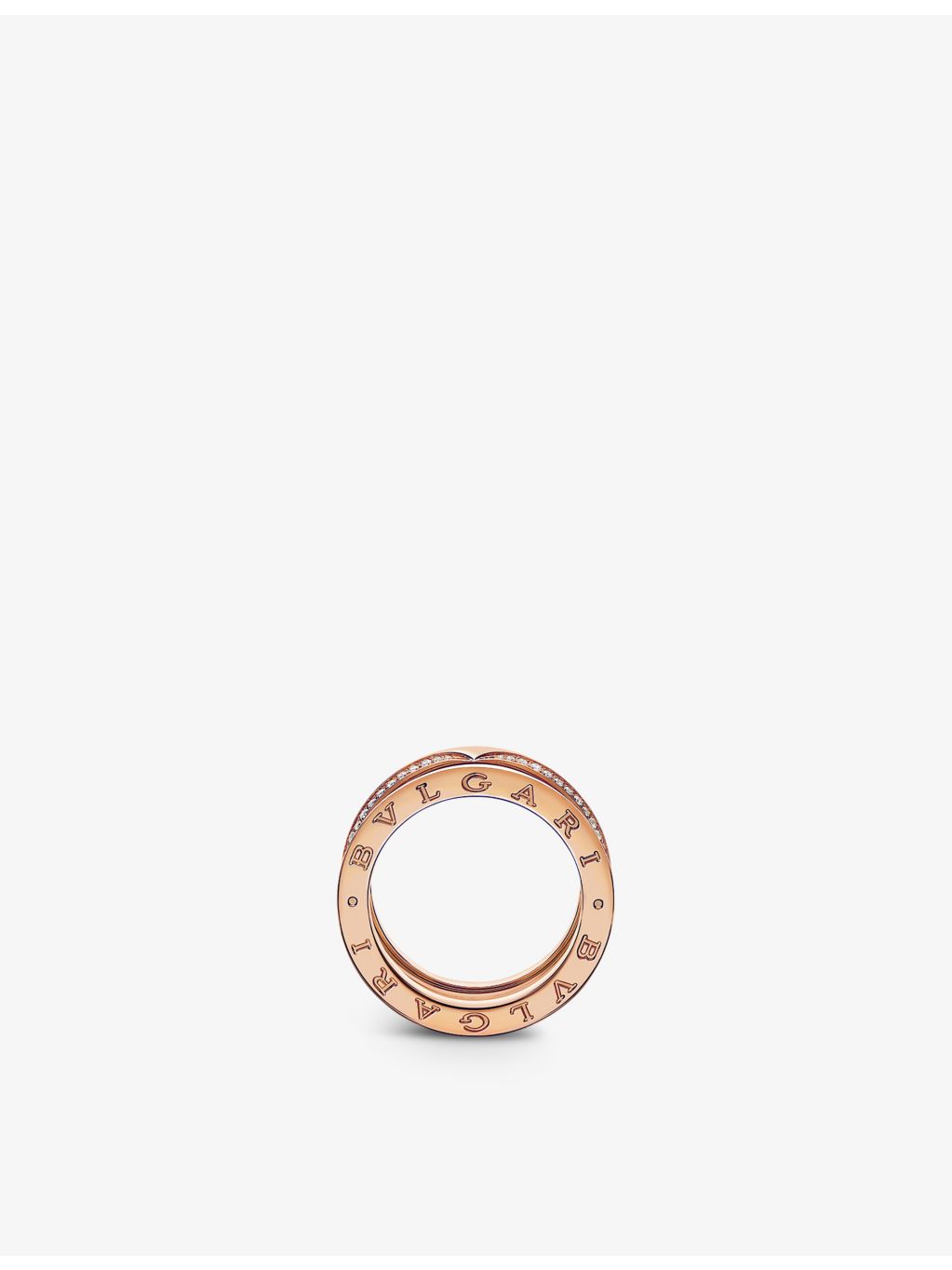 Bvlgari B.zero1 18ct rose-gold diamond ring 0.45ct (British brand)