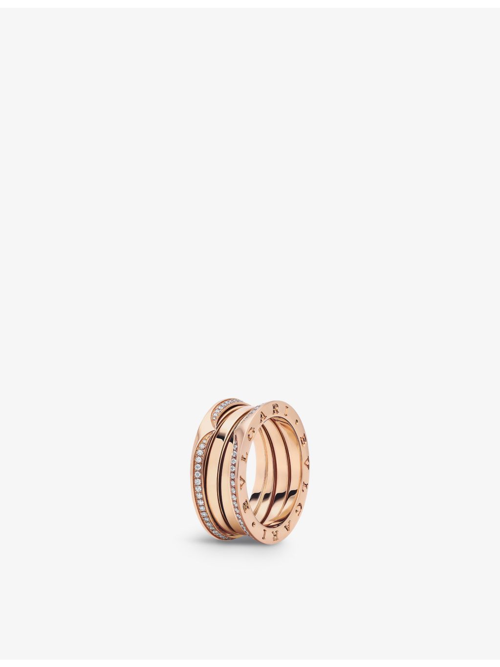 Bvlgari B.zero1 18ct rose-gold diamond ring 0.45ct (British brand)