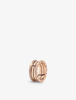 Bvlgari B.zero1 18ct Rose-Gold and 0.45ct Brilliant-Cut Diamond Ring
