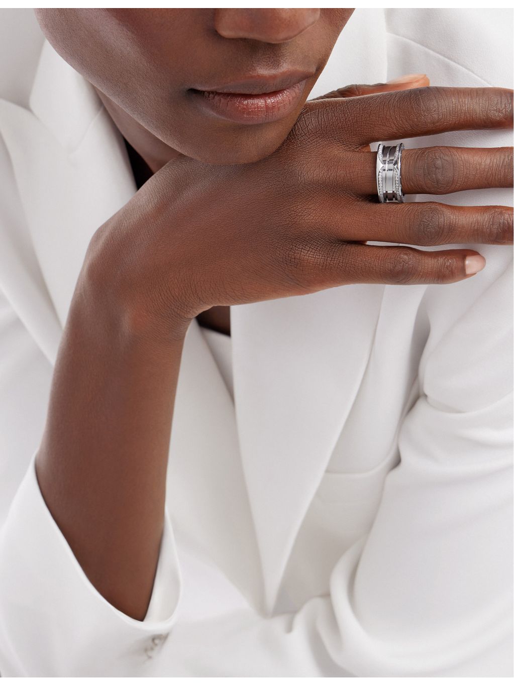 Bvlgari diamond ring 0.45ct 18ct white gold, UK version