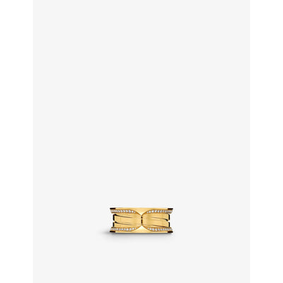 selfridges Bvlgari B.zero1 18ct Yellow-Gold and 0.47ct Brilliant-Cut Diamond Ring- Buy online at McGrocer