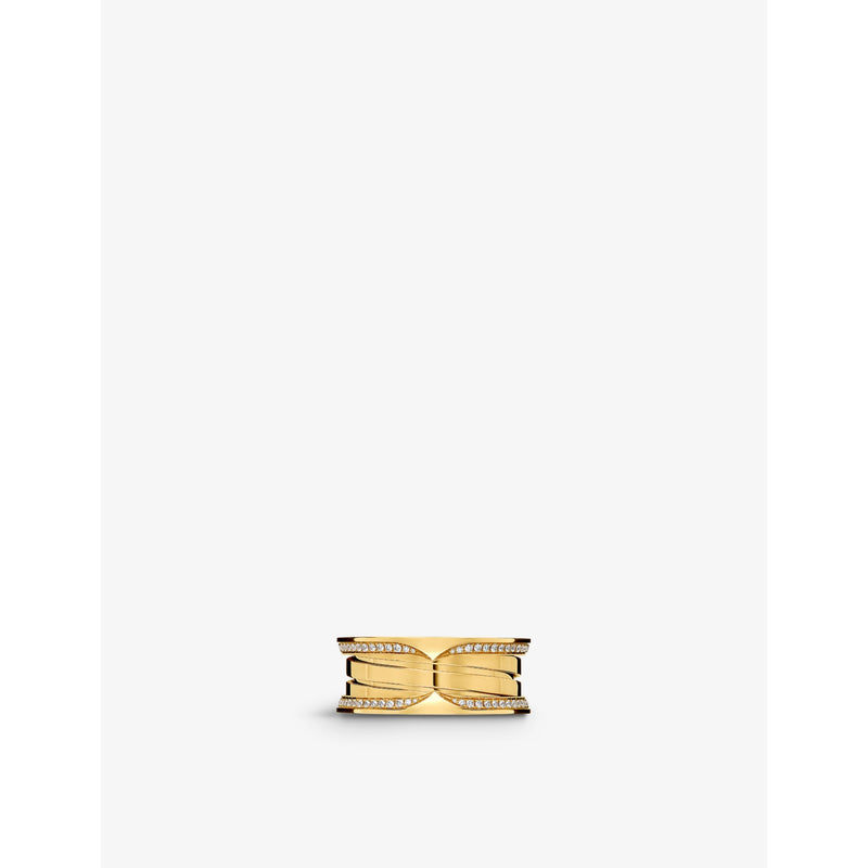 Bvlgari yellow gold diamond ring 0.47ct, imported from the UK