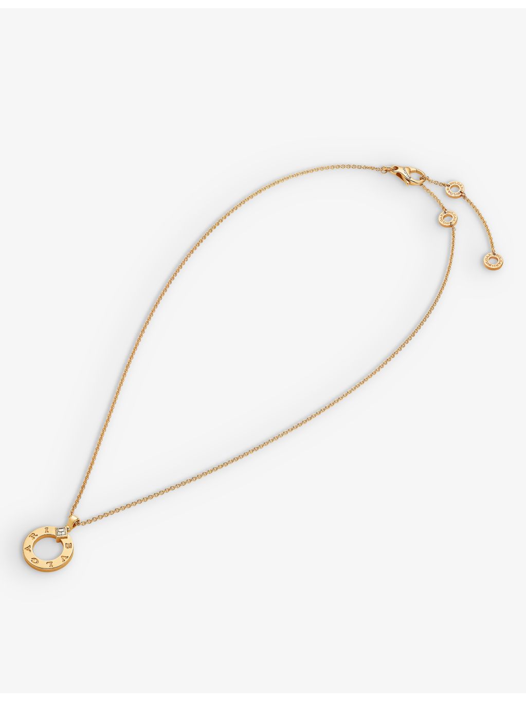 Bvlgari 18ct yellow gold diamond pendant necklace 0.09ct (British brand)