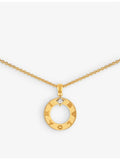 Bvlgari 18ct yellow gold diamond pendant necklace 0.09ct (British brand)