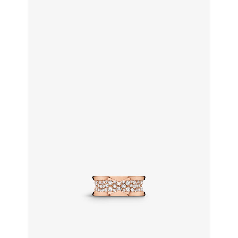 B.zero1 18ct rose-gold and 1.63ct brilliant-cut diamond ring - 54mm