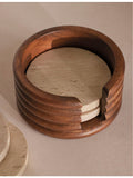 Soho Home Baylis travertine coasters set of four, imported from the UK